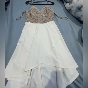 Gold and off-white color dress